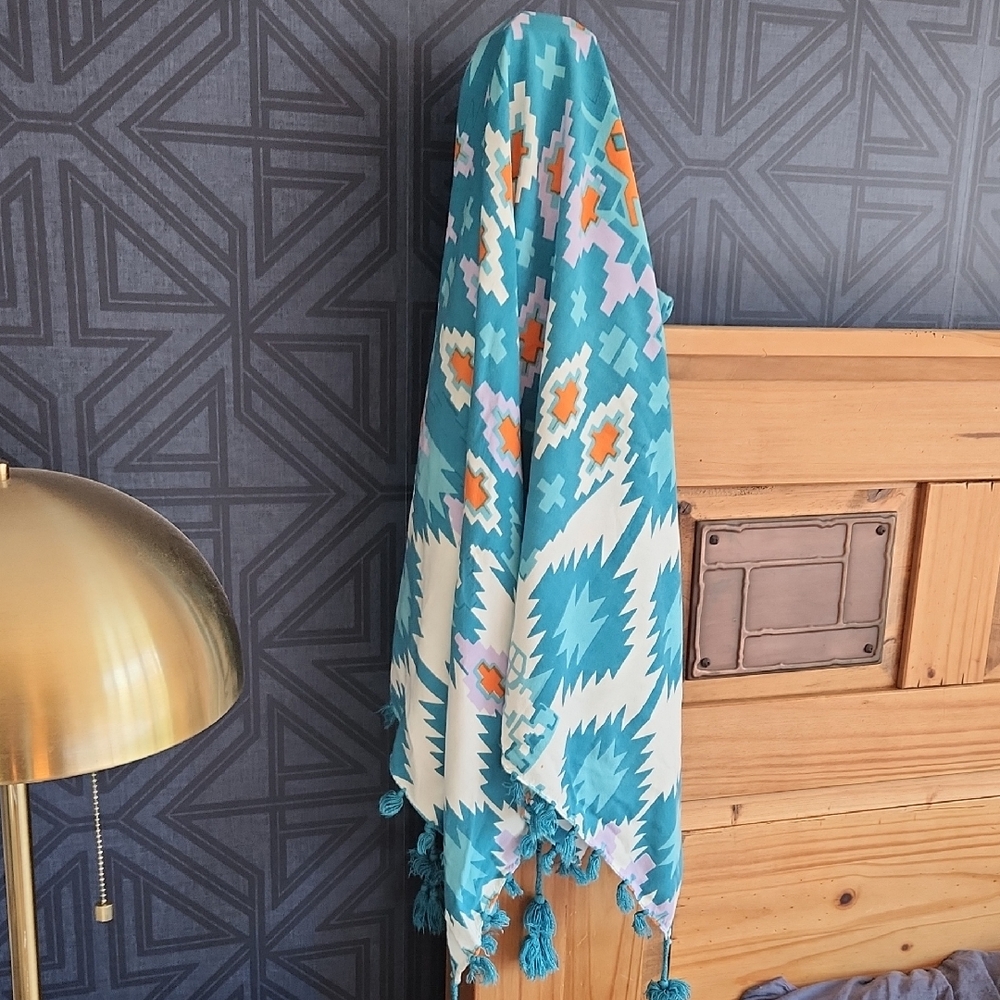 Colorful Geometric Patterned Scarf